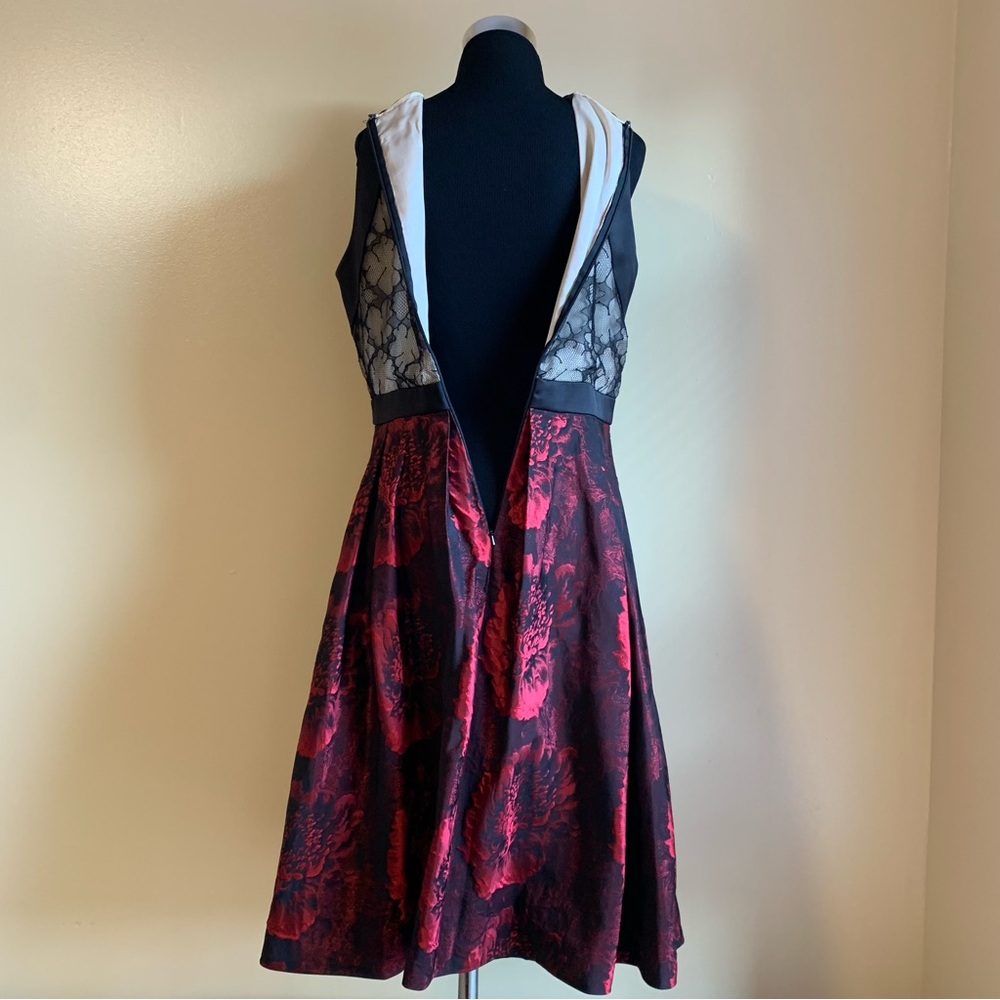Carmen Marc Valvo Womens Dress Wedding Guest Sleeveless Floral Lace A-Line 12 XL - Picture 6 of 16